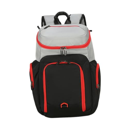 F Fityle Basketball-Rucksack, Outdoor-Sportgerätetasche, Fußballtasche, verstellbare Schultergurte, Fußballtasche, Sporttasche für Fitnessstudio, Fußball, grau und schwarz von F Fityle