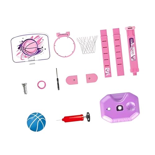 F Fityle Basketballkorb für Kinder, Basketballständer, Spielzeug für den Garten, für draußen, Familienspiel, Mini-Spielzeug für drinnen und draußen, tragbare, Rosa von F Fityle