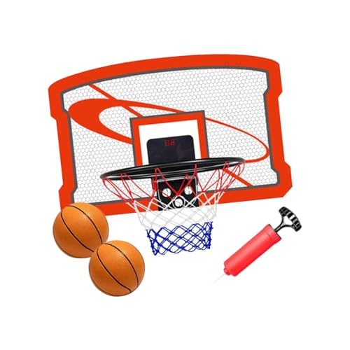 F Fityle Basketballkorb mit elektronischer Anzeigetafel, Outdoor-Sport, schlagfreies Basketball-Training, Mehrzweck, für Teenager, Gartenwand, Rot von F Fityle