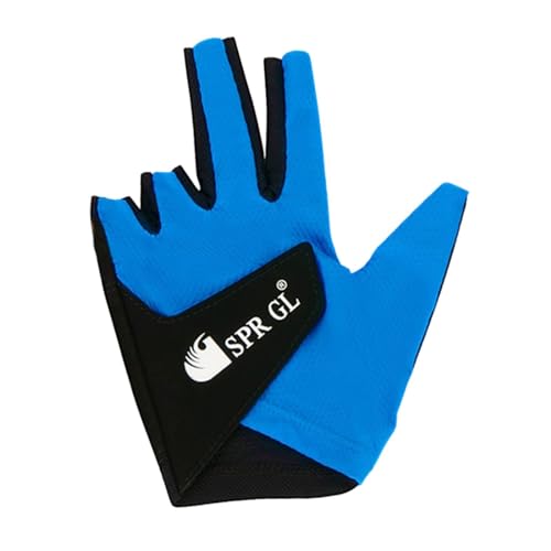 F Fityle Billard-Queue-Handschuhe mit separaten Fingern, für die Linke Hand, zum Spielen, rutschfest, verschleißfest, absorbiert Schweiß, Snooker-Handschuh, Blau von F Fityle