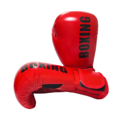 F Fityle Boxhandschuhe, Boxausrüstung, ergonomisch, weich, atmungsaktiv, Sparringshandschuhe, Boxsackhandschuhe für Training, Training, Üben, Rot, 12 Unzen von F Fityle