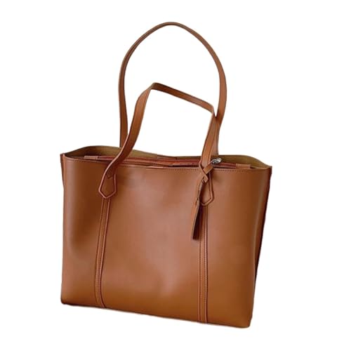 F Fityle Damen PU Einkaufstasche Casual Fashion Leichte Lady Pendler Schultertasche, Braun von F Fityle