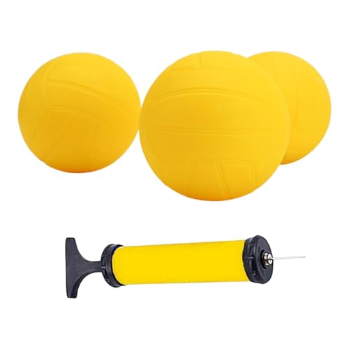 F Fityle -Ersatzbälle, PVC, aufblasbar, weich, gelb, mit Luftpumpe, Roundnet-Spielbälle für wettbewerbsorientierte Outdoor-Sportarten im Hinterhof, 3.5 Inch 3pcs von F Fityle