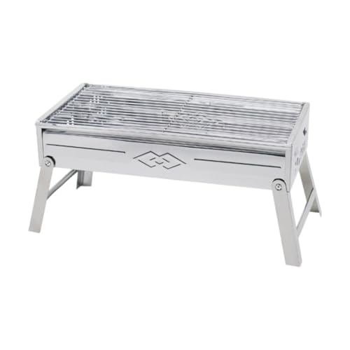 F Fityle Faltbarer Grill-Grill-Kochgeschirr Multifunktions-Camping-Grill aus Edelstahl Fleischröster für Terrasse Picknick Lagerfeuer, 45 cm X 23 cm X 22.5 von F Fityle