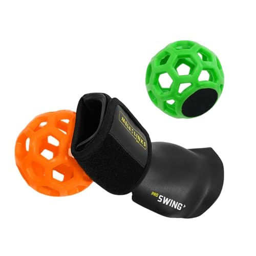 F Fityle Golfschwung-Stützband mit Golfball, Übungswerkzeug, tragbares Golf-Trainingszubehör für Sportler, Orange-grüner Ball von F Fityle