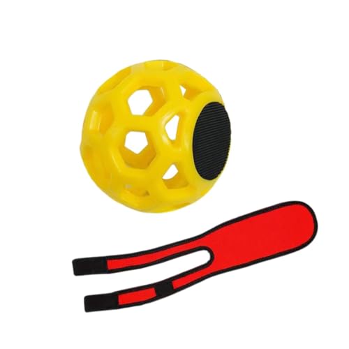 F Fityle Golfschwungtrainer mit Golfball, professionelles Golf-Handgelenkband, Golfschwung-Trainingshilfe für Anfänger, Golfzubehör, Gelb mit 1 Armband von F Fityle