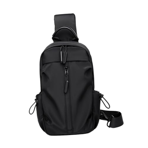 F Fityle Herren Brusttasche, Sport-Umhängetasche mit Reißverschluss, Handtasche, tragbare Brusttasche, Umhängetasche für Trekking, Reisen, Reiten im Freien, Schwarz von F Fityle