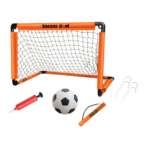 F Fityle Kinder-Fußballtor, Fußballtor mit Bodennägeln, gefaltetes Fußballtor, Kinderspielzeug für Spiele im Innen- und Außenbereich, Sportspielplatz, Orange 60x45cm von F Fityle