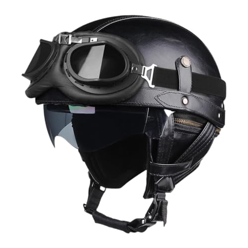 F Fityle Motorradhelm Halbhelm Mode mit abnehmbarem Innenfutter Halbschalenhelm Offener Helm für den Sommer Männer Frauen Radfahren, schwarz m F Fityle Motorradhelm Halbhelm Mode mit abnehmbarem Innenfutter Halbschalenhelm Offener Helm für den Sommer Männer Frauen Radfahren, schwarz m von F Fityle