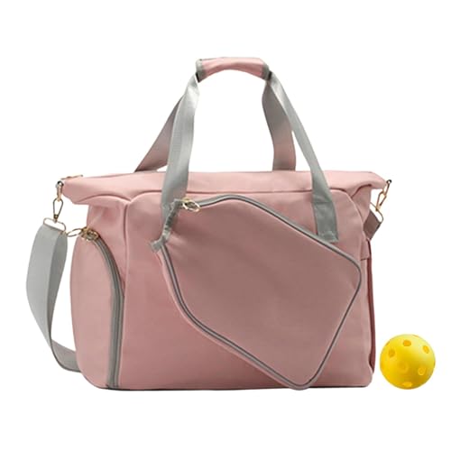 F Fityle Pickleball-Schlägertasche, Tragetasche, Handtasche für Herren und Damen, Outdoor-Sporttasche mit Schlägerhalter, Umhängetasche, Pickleball-Tasche, Rosa von F Fityle