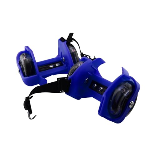 F Fityle Rollschuh-Fersenräder mit Lichtern, Rollen, Schuhe mit Klettverschluss, verstellbare Rollschuh-Fersenräder, Skating-Schuhe, Blau von F Fityle