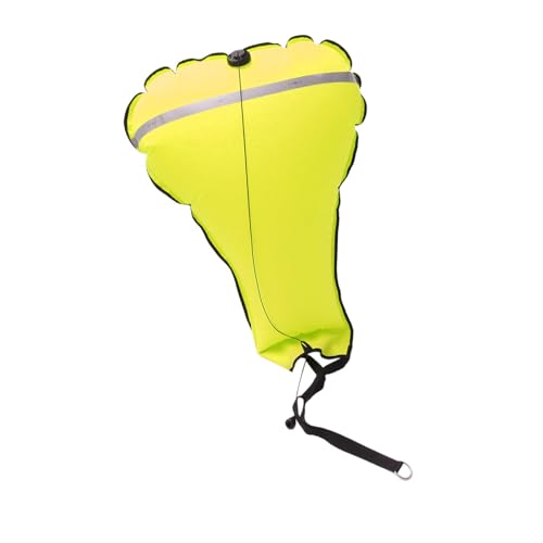 F Fityle Schwimmboje-Hebesack zum Tauchen, 63,5 kg, reflektierendes Band, Schnorcheln, gut sichtbarer Bergungs-Hebesack für Unterwasser-Freitauchen, Fluoreszierendes Gelb von F Fityle