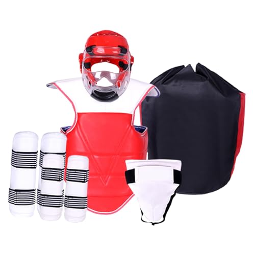 F Fityle Taekwondo-Sparring-Ausrüstungsset, Kopfbedeckung, Übungspraxis, vielseitige Trainingsausrüstung, Armschützer, Beinschützer für Kickboxen, Grappling, Höhe 150 bis 160cm von F Fityle