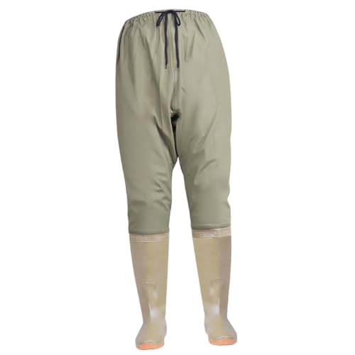 F Fityle Taillen-Wathose für Damen, Kordelzug-Design, atmungsaktiv, wasserdicht, Bootfoot-Wathose, Angel-Wathose mit Stiefeln zum Wandern, 45 von F Fityle