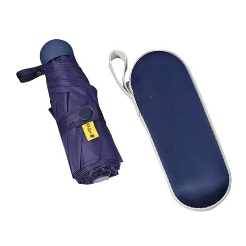 F Fityle Taschenschirm Tragbar mit Hülle Regenfest Wasserabweisend Sonnenschirm, Dunkelblau von F Fityle