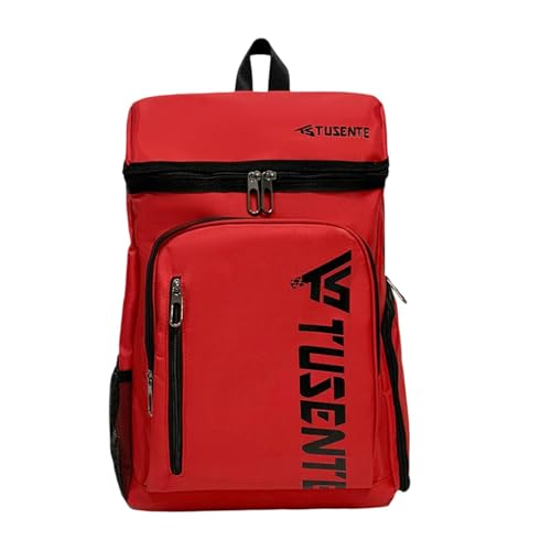 F Fityle Tennis-Rucksack, Schlägertasche, Oxford-Stoff, großer Badminton-Rucksack, Schlägertasche für Outdoor-Sportarten, Badmintonschläger, 2 Schläger, ROT von F Fityle