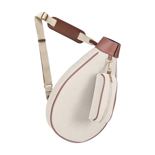 F Fityle Tennistasche, Pickleball-Tasche, Trägerspieler, Badminton-Schlägertasche für Pickleball, Tennis, Schlägerball und Reisen, Beige von F Fityle