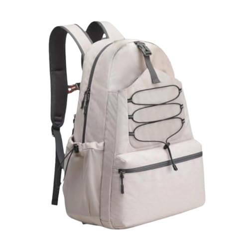 F Fityle Tennistasche Schlägertasche für Tennis Badminton Reise Camping Schläger Tragetasche Schultertasche Schuhfach Tennis Rucksack, Beige von F Fityle