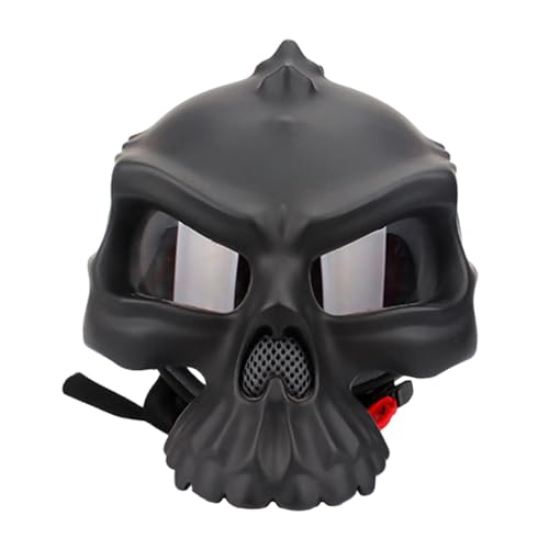 F Fityle Totenkopf-Motorradhelm, Schutzausrüstung für Erwachsene, Outdoor-Reiten, einzigartiger stoßfester Fahrradhelm, elektrischer Fahrradhelm, Silber, XL von F Fityle