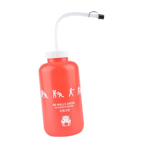 F Fityle Wasserflasche mit langem Schlauch, 1 l, Wasserkocher, auslaufsicher, quetschbare Flasche, Fitnessflasche für das Heim-Fitnessstudio, Männer, Outdoor, Rot von F Fityle