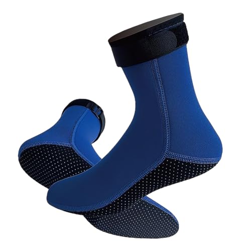 F Fityle Wassersocken, Neoprenanzugsocken, rutschfeste Neoprensocken zum Gerätetauchen, Schwimmsocken für Kajakfahren, Schnorchelausrüstung, Blau, XL von F Fityle