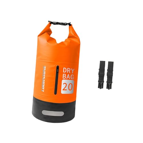 F Fityle wasserdichte Dry Bag Aufbewahrungstasche Tragbarer wasserdichter Rucksack Kajak Float Bag Wasserdichter Sack zum Bootfahren Schwimmen Segeln Ski, 20L Orange von F Fityle