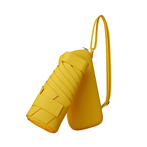Mini Regenschirm Sturmfest Automatik, Taschenschirm Leicht Klein, Manual Travel Taschenschirm mit Etui, Mini Folding Umbrella, Travel Umbrella Waterproof für Outdoor Reise, GELB Mini Regenschirm Sturmfest Automatik, Taschenschirm Leicht Klein, Manual Travel Taschenschirm mit Etui, Mini Folding Umbrella, Travel Umbrella Waterproof für Outdoor Reise, GELB von F Fityle