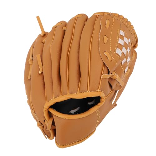 Baseballhandschuh Ergonomischer PU-Lederhandschuh Weicher, langlebiger Baseball-Softball-Feldhandschuh für Jugendliche und Erwachsene (12,5 Zoll) von F&Y