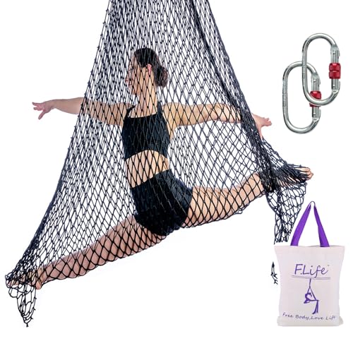 Aerial Net für Aerial Yoga, Akrobtik-Zirkus, Kinder-Hängematte – Fun (Schwarz 2) von F.Life