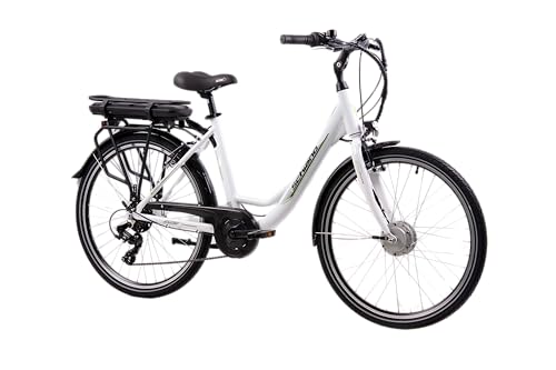 F.lli Schiano E-Moon, E Bike für die Stadt 26 Zoll, 36V 13Ah Abnehmbarer Akku, Motor 250W 40Nm, City Ebike für Herren/Damen, Weiss von F.lli Schiano