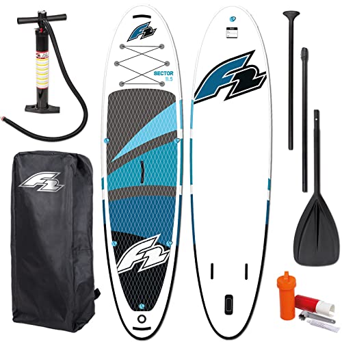 2023 F2 Sector SUP 12,2' Blue - Stand UP Paddle Board & PADDEL + Bag + PUMPE + TESTBOARD von F2