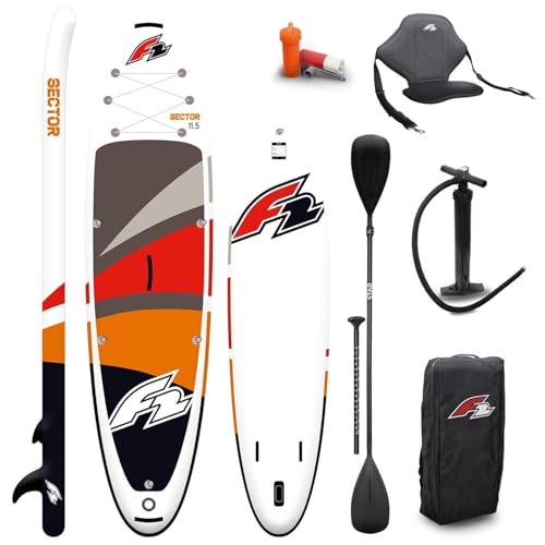 2024 F2 Sector SUP 11,5" RED - Stand UP Paddle Board + KAJAK Sitz & -PADDEL von F2