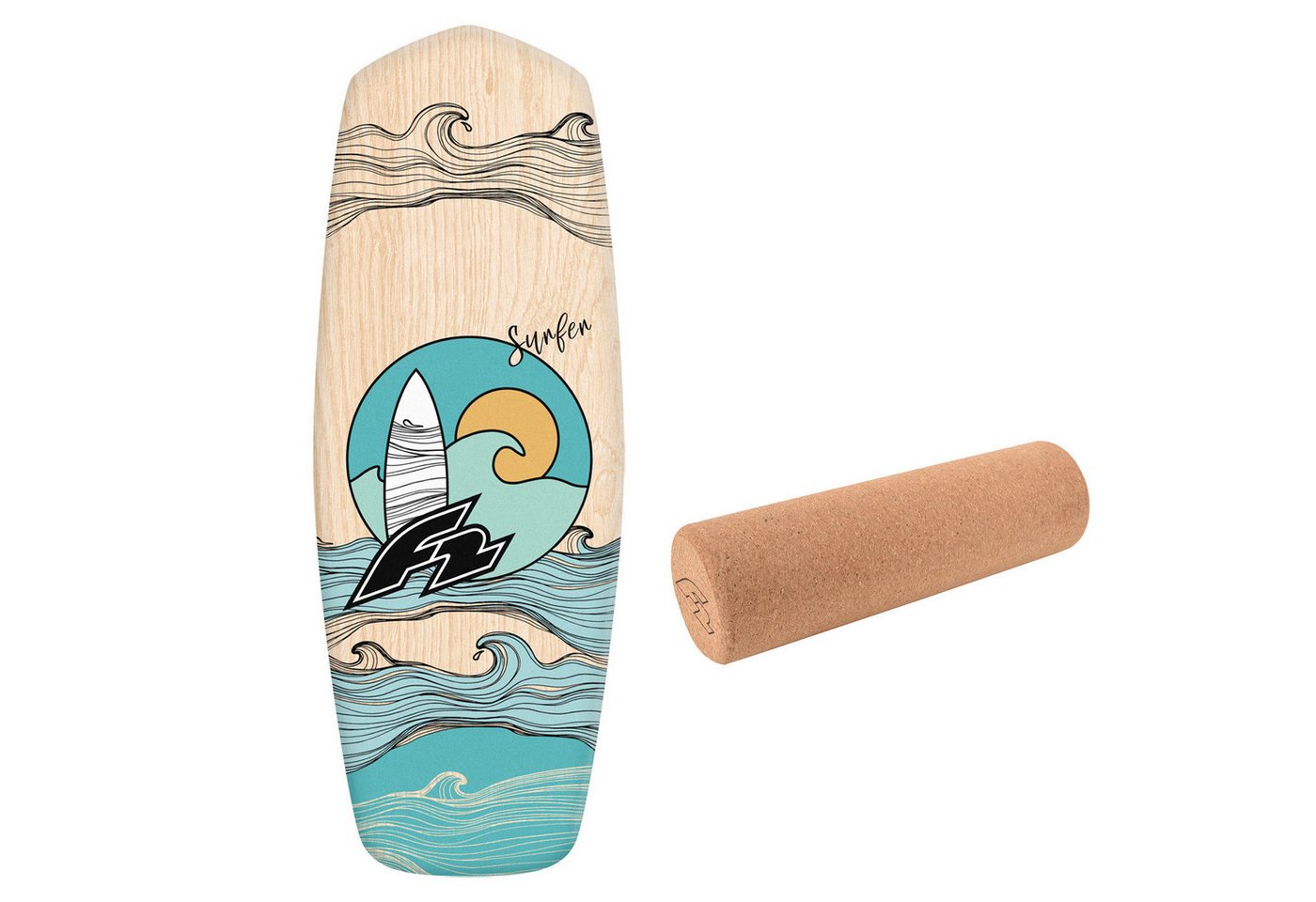 F2 Balanceboard F2 Set Balance Board Tompstone 74x27cm mit Korkrolle F2 Balanceboard F2 Set Balance Board Tompstone 74x27cm mit Korkrolle von F2