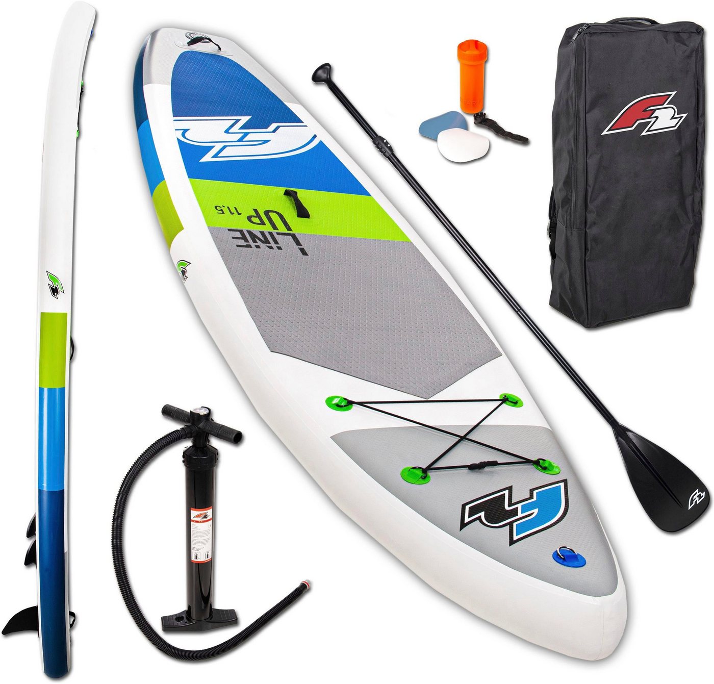 F2 Inflatable SUP-Board F2 Line Up SMO blue mit Alupaddel, (Set, 5 tlg), Stand Up Paddling von F2