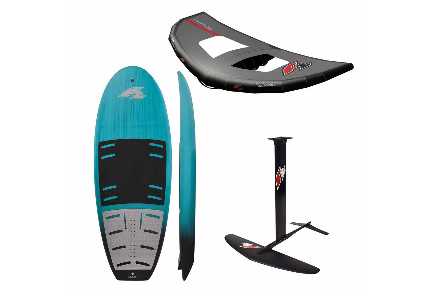 F2 Kiteboard F2 Set Foilboard Glide Surf Team 55L, LTD Allround Foil 2000, Allround von F2