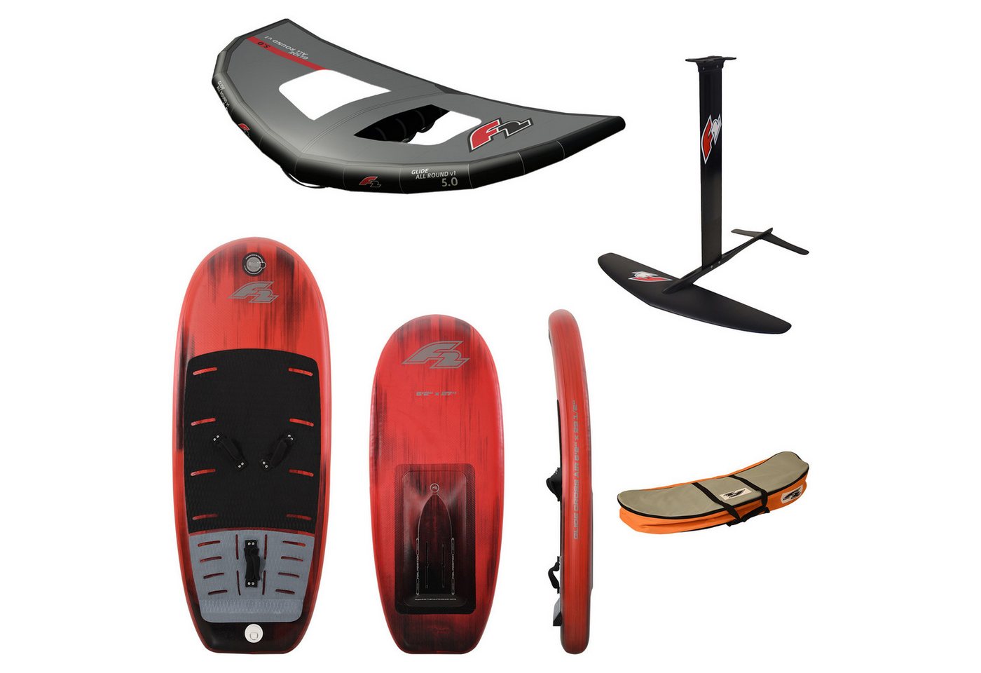 F2 Kiteboard F2 Set Glide Cross Air 160L + LTD Allround Foil 1700 + Glide Allround von F2