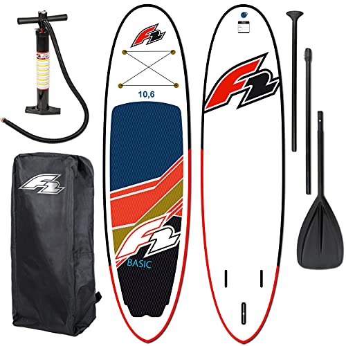 F2 SUP Basic Blue | aufblasbar | Stand UP Paddle Board Set mit Bag, Paddel & Pumpe (11,6) von F2