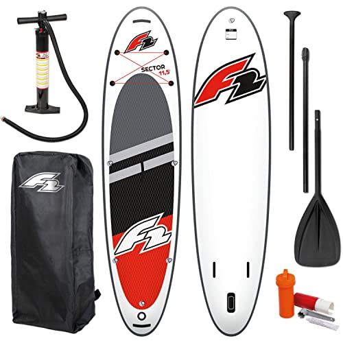 F2 SUP Sector Red | Aufblasbar Stand Up Paddle Board| Set mit Bag &Paddel & Pumpe (11,5) von F2