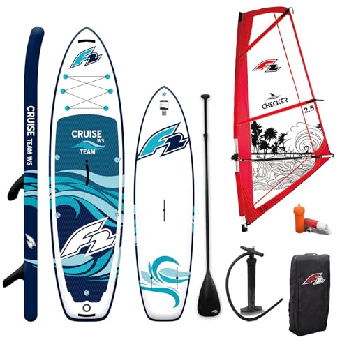 F2 Set Cruise Team SUP 10'6" mit Windsurfsegel Checker 2,5qm von F2