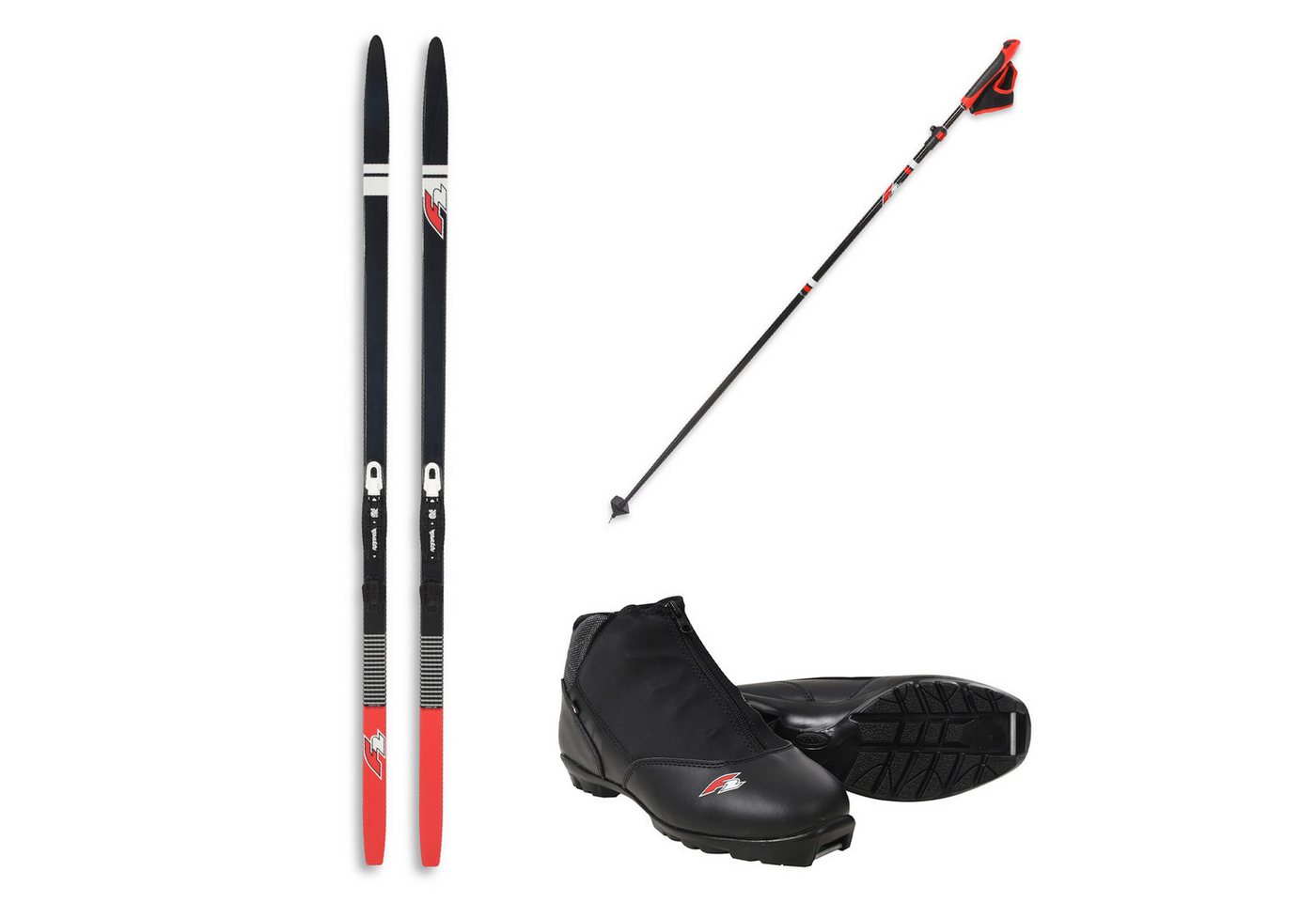 F2 Ski F2 Set Langlaufski Ride CC 185cm+Schuhe Ride CC Gr. 36 +Skistock 120-1 von F2