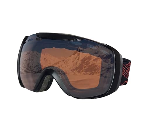 F2 Skibrille Oversize, S2 Optik orange getönt 100% UV-Schutz Snowboardbrille ideal für Skihelm ~yx von F2