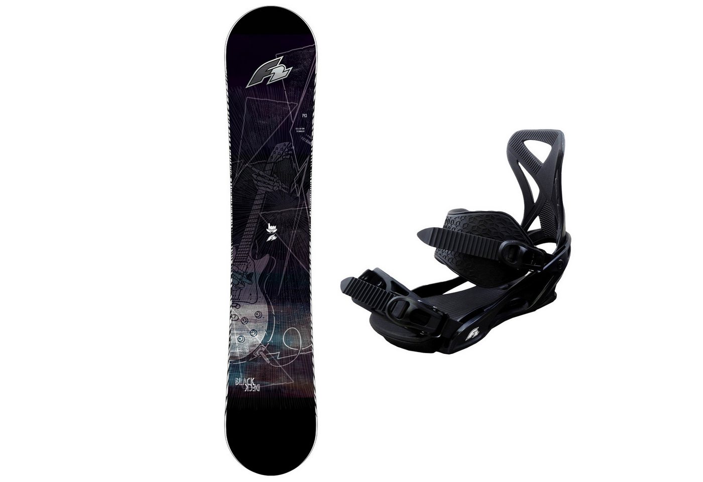 F2 Snowboard F2 Set Herren Snowboard Blackdeck 162w cm mit Bindung Sonic Pro L F2 Snowboard F2 Set Herren Snowboard Blackdeck 162w cm mit Bindung Sonic Pro L von F2
