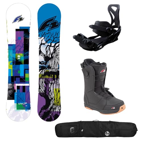 F2 Snowboard Set Union Blau 151cm + Bindung M + Boots Air Gr. 41 + Bag von F2