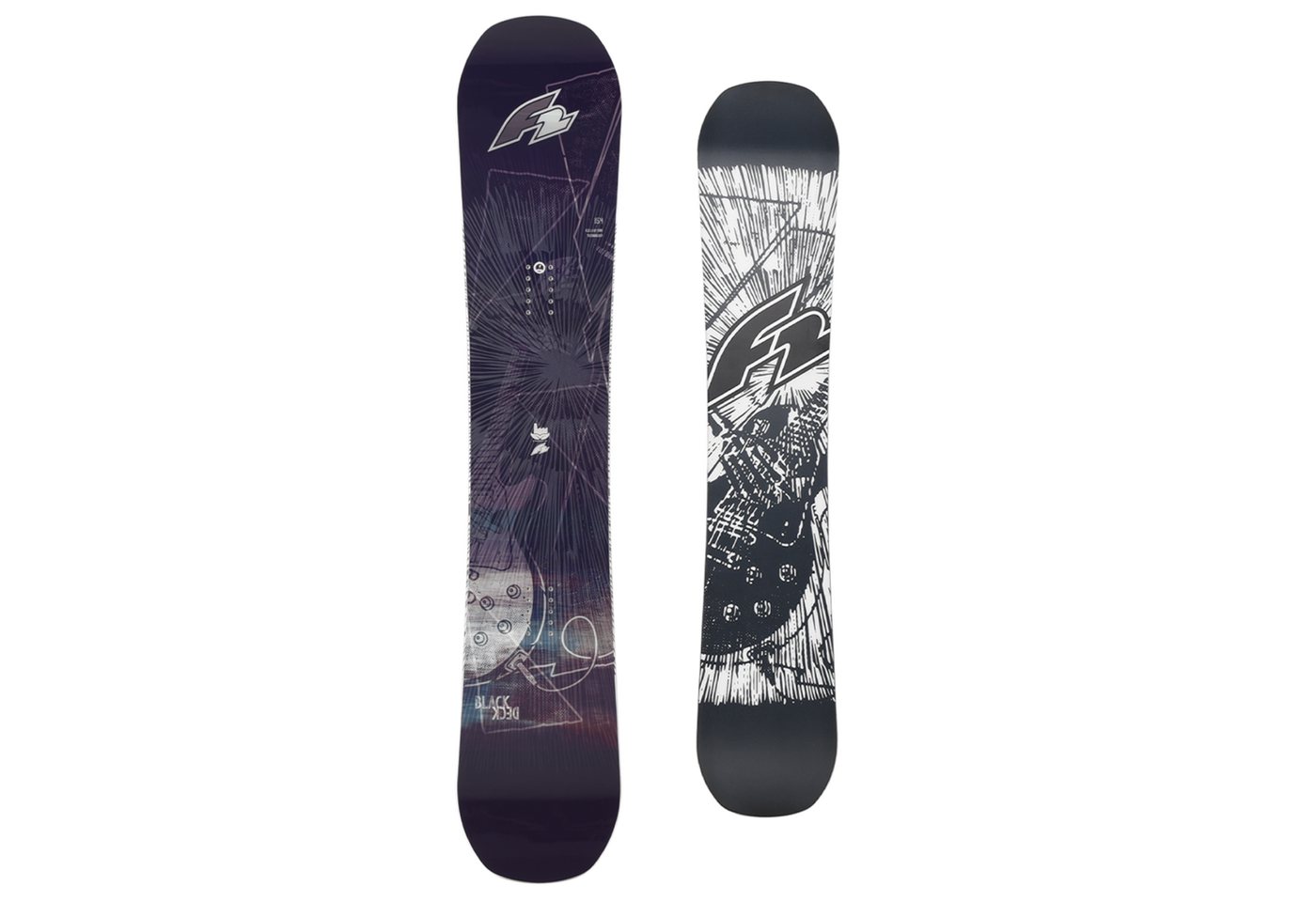 F2 Snowboard Snowboard Black Deck Extra Wide von F2