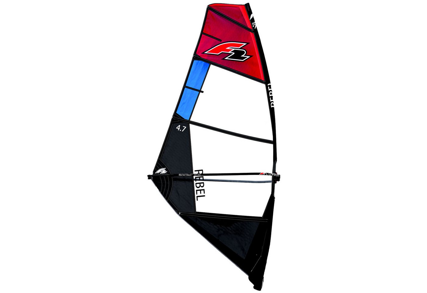 F2 Surfsegel F2 Sale Windsurf Segel Rebel Team 4,7qm Rot/Schwarz Modell 2022 NEU von F2