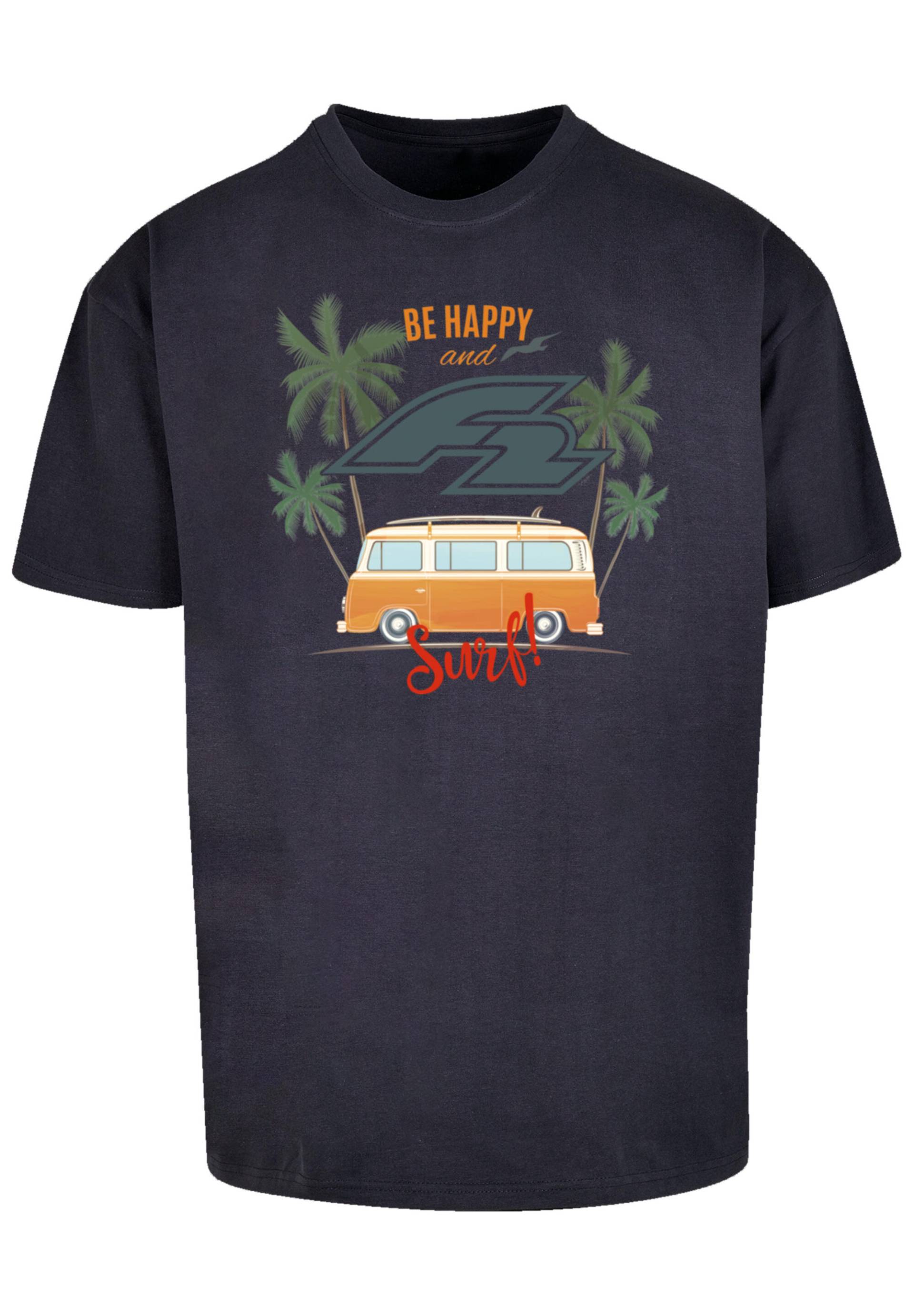 Oversize T-Shirt F2 Be Happy And Surf Bulli Sommer dunkelblau keine Funktion von F2