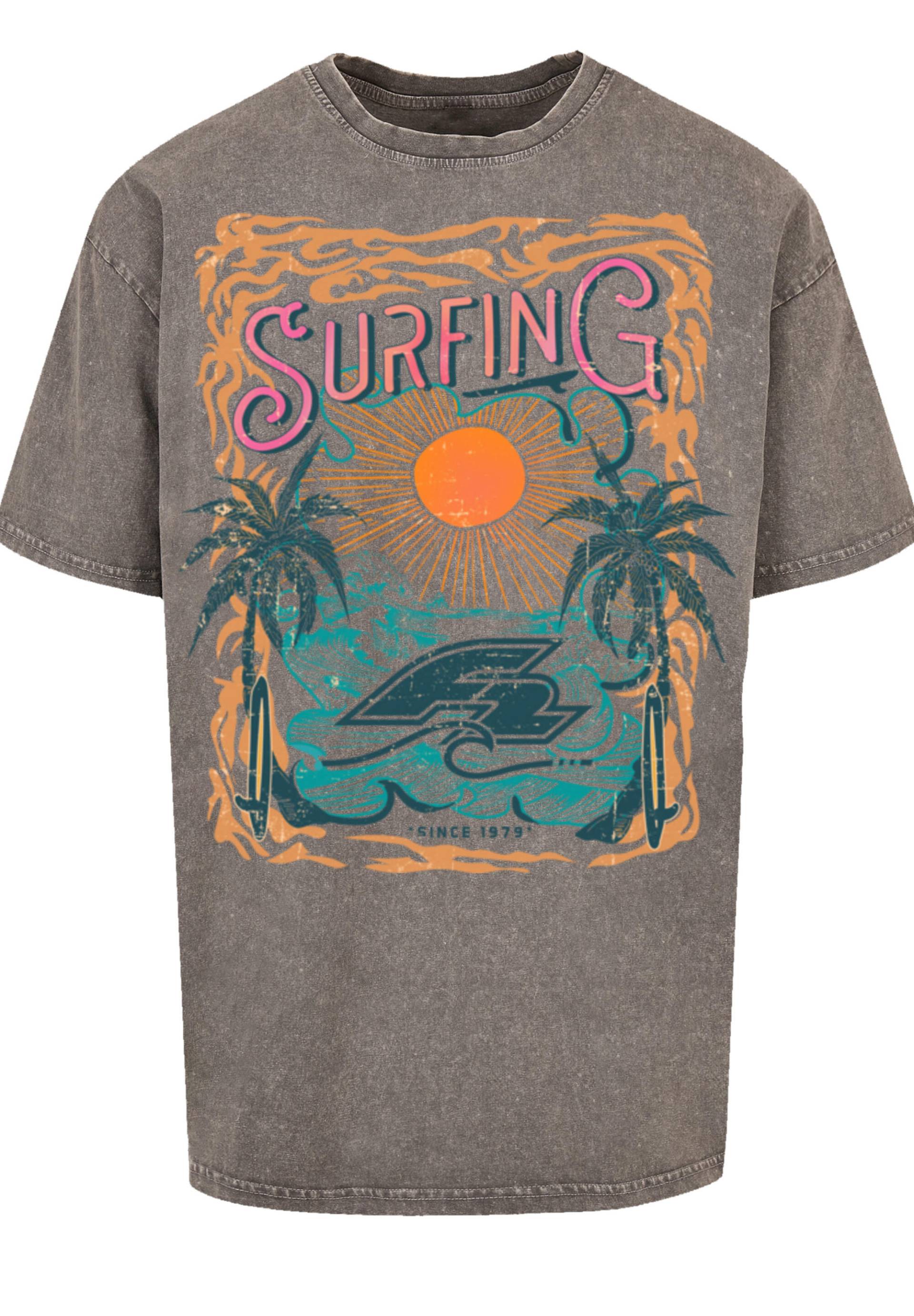 Oversize T-Shirt F2 Surfers Sunset Sommer Vibes grau keine Funktion von F2