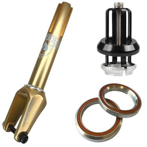 Chilli Pro Scooters Riders Stunt-Scooter Fork IHC Komplettset mit Steuersatz Trick Roller Ersatz Tuning Gabel passend für 100 I 110 I 120mm Rollen Gold Chilli Pro Scooters Riders Stunt-Scooter Fork IHC Komplettset mit Steuersatz Trick Roller Ersatz Tuning Gabel passend für 100 I 110 I 120mm Rollen Gold von F26
