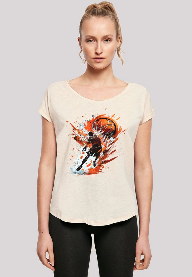 F4NT4STIC T-Shirt Basketball Splash Orange Sport LONG Print F4NT4STIC T-Shirt Basketball Splash Orange Sport LONG Print von F4NT4STIC