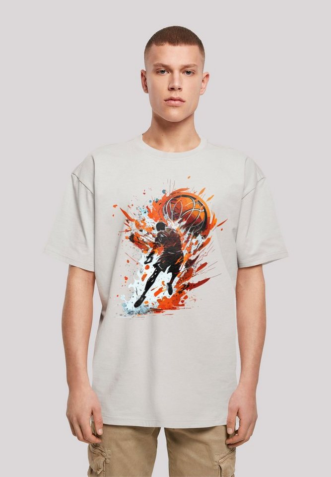 F4NT4STIC T-Shirt Basketball Splash Sport OVERSIZE TEE Print von F4NT4STIC